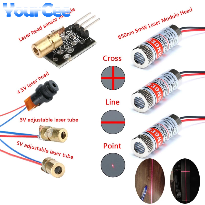 Industrial Laser Line - 2 adet 650nm 5 mW Kırmızı