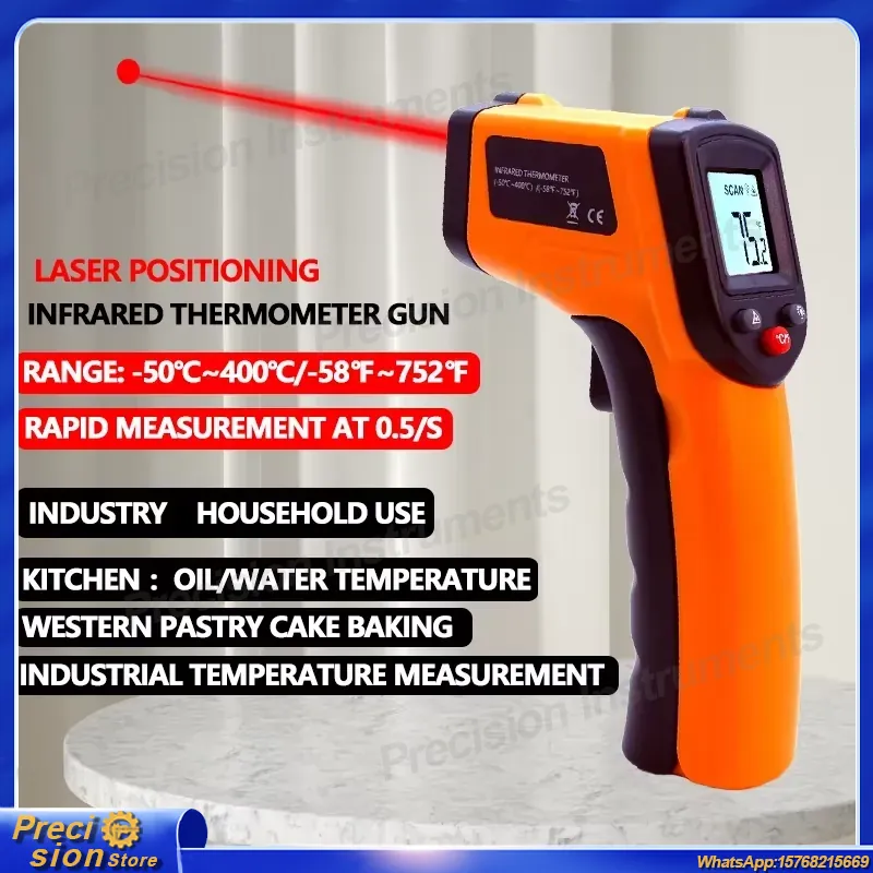 Industrial Laser Temperature - Kızılötesi Termometre Tabancası Temassız Lazer Sıcaklık