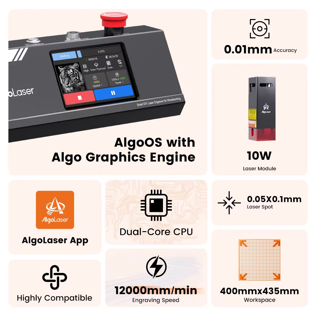 Algolaser DIY Masa Tipi 40*43c - Industrial Grade Laser Cutter incelemesi ve fiyatı